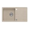 Quadron TONY 111 GraniteQ zlewozmywak granitowy river sand (beż) 1-komorowy z/o (78x45x18,5), z syfonem i zaślepką stal szlachetna HTO7845BEK